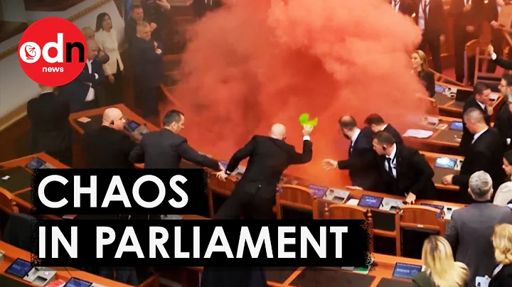 Albanian Parliament Descends Into Chaos As Smoke Bombs Set Off