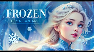 Disney Frozen: Elsa Fan Art Illustrations In 4K | Ai Art 37