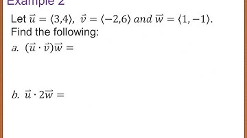Precalc 6.4 Vectors and Dot Products