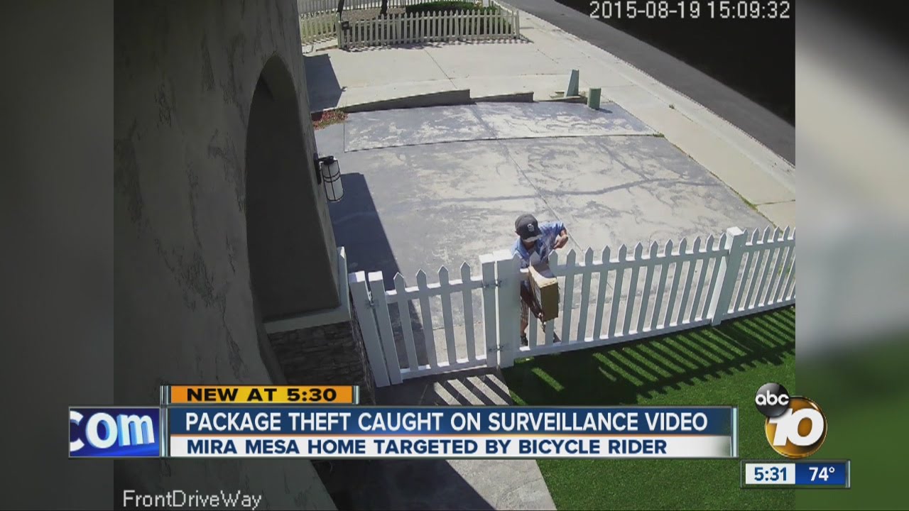 Package theft at Mira Mesa home captured on surveillance camera YouTube