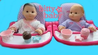 American Girl Bitty Baby Doll Daphnee and Strawberry have a Tea Party with Elsa