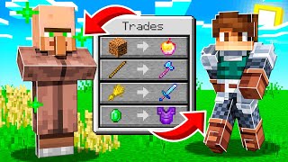 Minecraft, but VILLAGERS trade OP ITEMS!