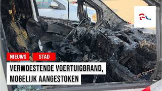 Bestelbusje In Vlammen Op In Stadspolders