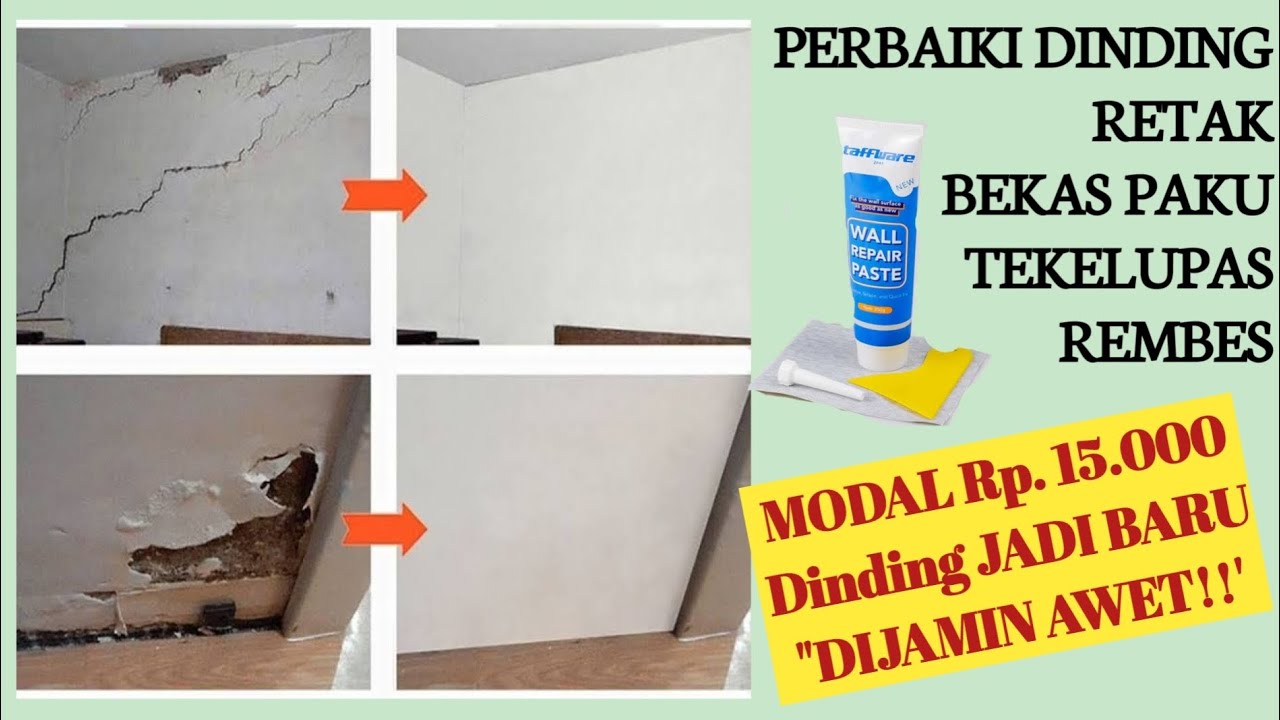 Cara AMPUH perbaiki TEMBOK RETAK, tambal lubang paku, dinding rembes