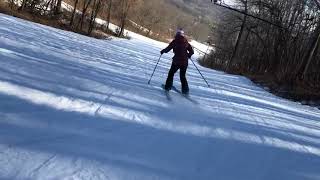 McNallyTV:  Jessica skiing Devils Head