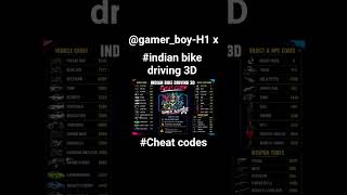 #new CHEAT CODES FOR INDIAN BIKE DRIVING 3D #indianbikedriving3d