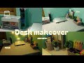 Aesthetic desk makeover 🎀|| pintrest inspired ✨|| minimal and budget friendly #desksetup #deskdecor