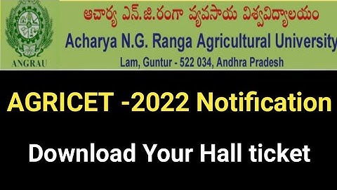 #AGRICET 2022 Hall ticket Download Update #sampathinformation