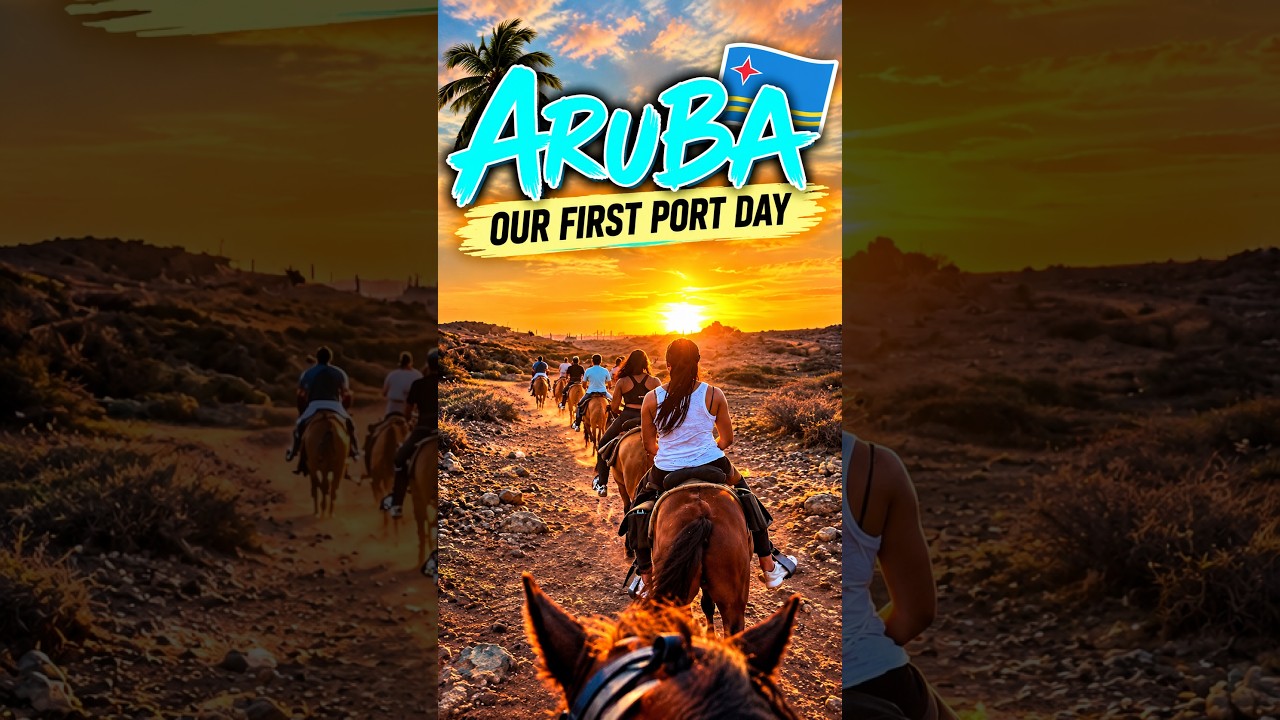 Our First Port Day in Aruba 🇦🇼 Flamingos, Horses & a Desert Sunset!