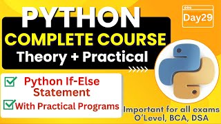 Python If Else Statement | Programs of If Else | Python Complete Course for Beginners - Day28