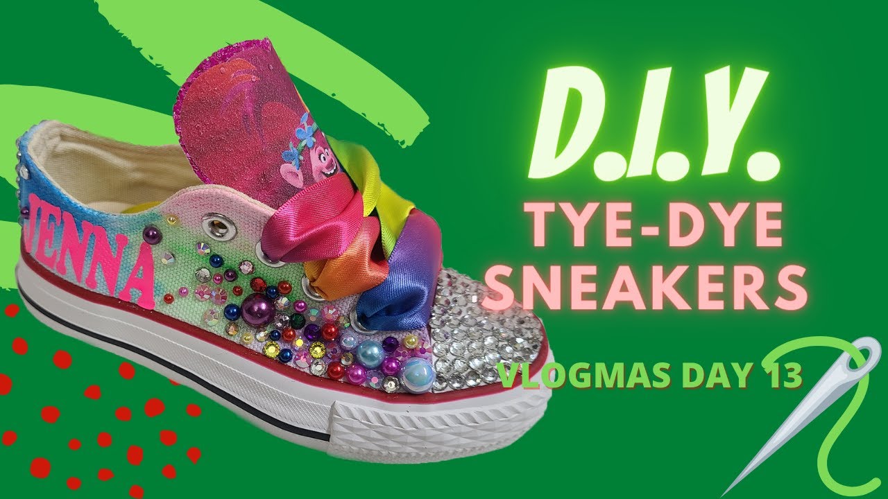 How to Tye Dye Shoes with Acrylic Paint | Vlogmas - YouTube