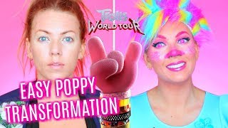 Transforming into QUEEN POPPY from TROLLS WORLD TOUR | Easy Poppy Makeup