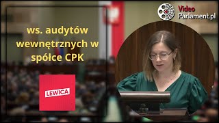 Lewica - ws. audytów wewnętrznych w spółce CPK