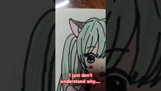 Neko girl 🐱 drawing #sherscrafttime #nekogirl #drawing
