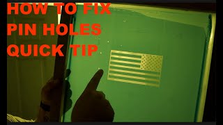 How to fix pin holes quick tip