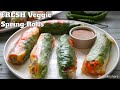Fresh Veggie Spring Rolls with a Delightful Dipping Sauce