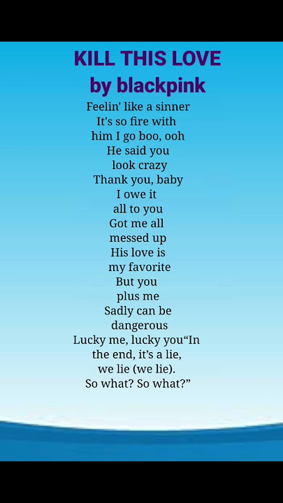 kill this love by blackpink (lyrics) #lyrics #blackpink #shorts