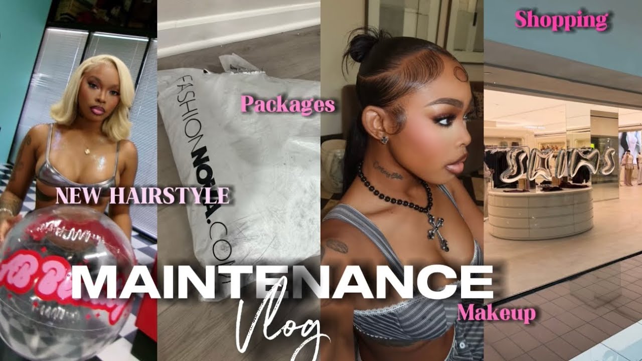 Видеоблог о техническом обслуживании | Причёска + макияж + примерка Fashion Nova на Hual
