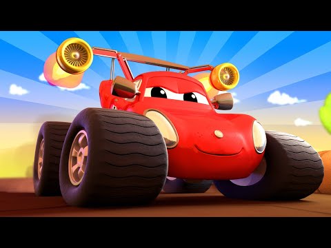 Max si Monster Truk Pemadam Butuh Pertolongan untuk Memangun Sirkuit Balapan - Monster Truk Kartun