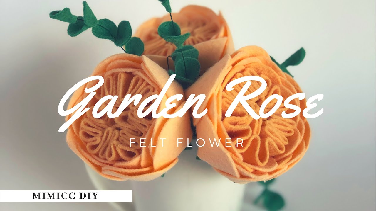 DIY Felt Flower Garden Rose YouTube