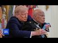 'I wanted to give it to myself': Trump jokes at Medal of Honor ceremony &amp; commends U.S. armed forces