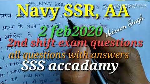 Navy SSR AA 2nd shift previous question paper with answers PDF