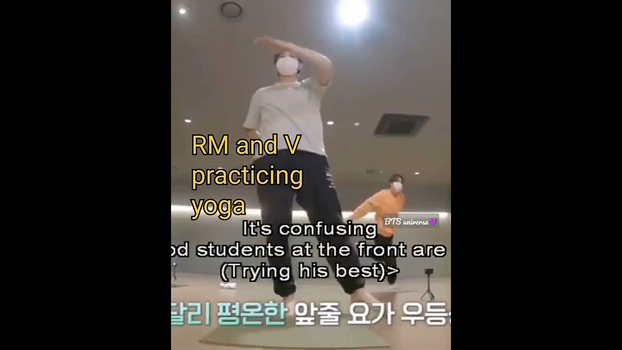 Rm, V practicing yoga vs Jin, Jhope practicing yoga😂😂 
