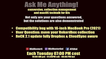 Ask me Anything collection management, conversion and tech-talk for DJs