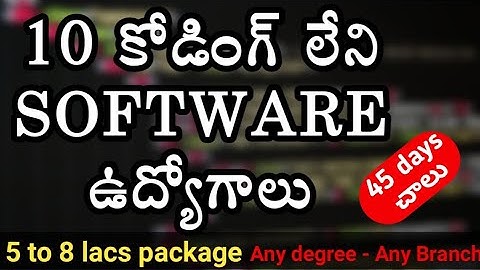 10 Non Coding software Jobs || IT Jobs without Coding &  Programming with high package || in Telugu