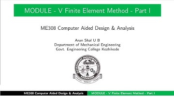 ME308 CADA FEM Module 5 - Part -1