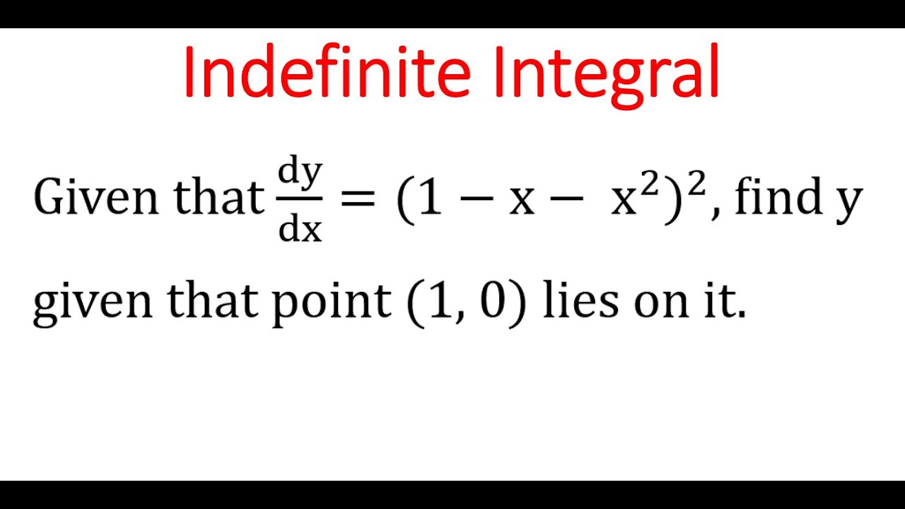 Find y Given That Point (1, 0) Lies On It