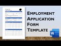How to Create Employment Application Form in Word | Form Template Design