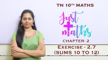 TN 10th Maths | Chapter 2 | Numbers and Sequences | Exercise 2.7 | Part 4 | By Aarthy