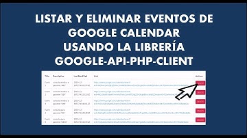 Listar y eliminar eventos de google calendar con PHP