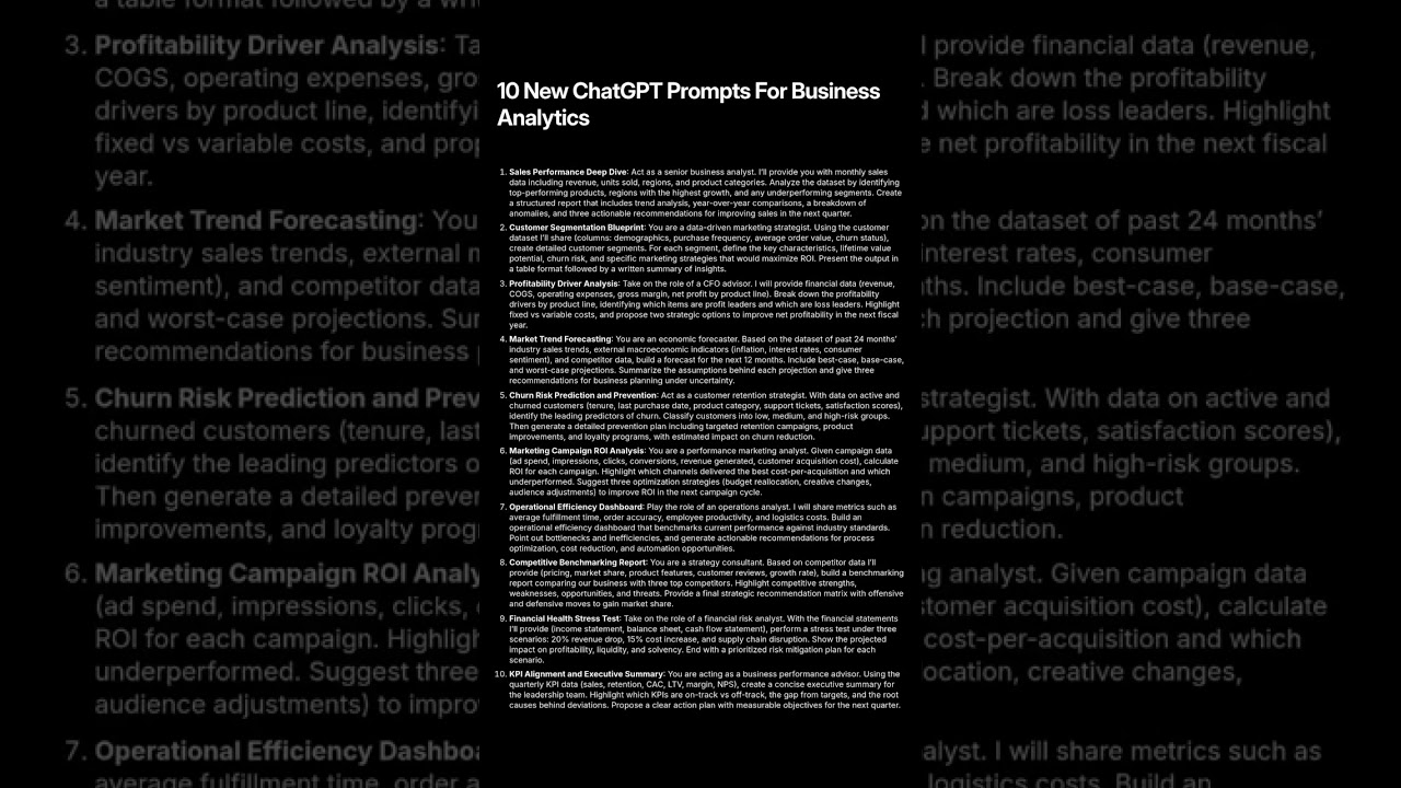 🚀 Want to unlock game-changing insights that actually MOVE your business forward? These 10 ChatGPT