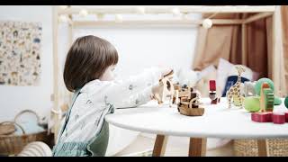 A Little Girl Playing With Wooden Toys | Free Stock Video Footage HD 4K