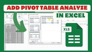 How To Add Pivot Table Analyze In Excel