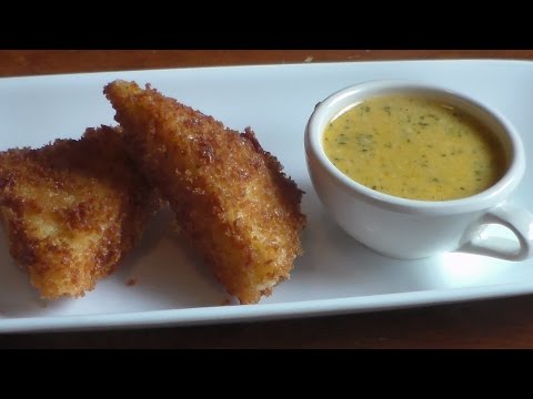 Fried Cheese Grits with a Butter Sauce