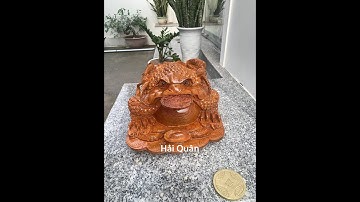 Bức Cóc Tài Lộc gỗ Mun đuôi công 22Kg nguyên khối siêu đẹp và sắc nét