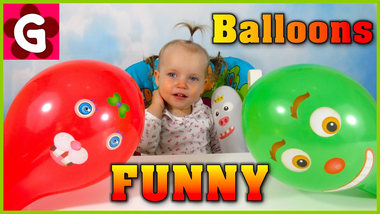 Kid making funny Balloon Faces