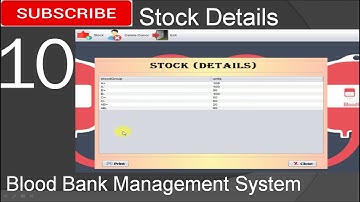 10. Blood Bank Management System in java - Stock Details Page (JFrame, Mysql Database, Netbeans IDE)