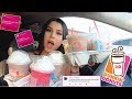 Trying My SUBSCRIBERS FAVORITE DUNKIN' DONUTS DRINKS !! + GIVEAWAY !