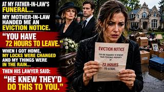 At My Father-in-Law’s Funeral, His Family Evicted Me… Then His Lawyer Opened a Secret Letter