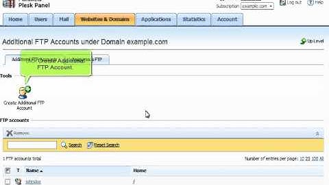 PLESK (22) - How to create additional FTP accounts in PLESK