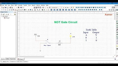 NOT Gate in Multisim in Urdu and Hindi #03 for Beginners.