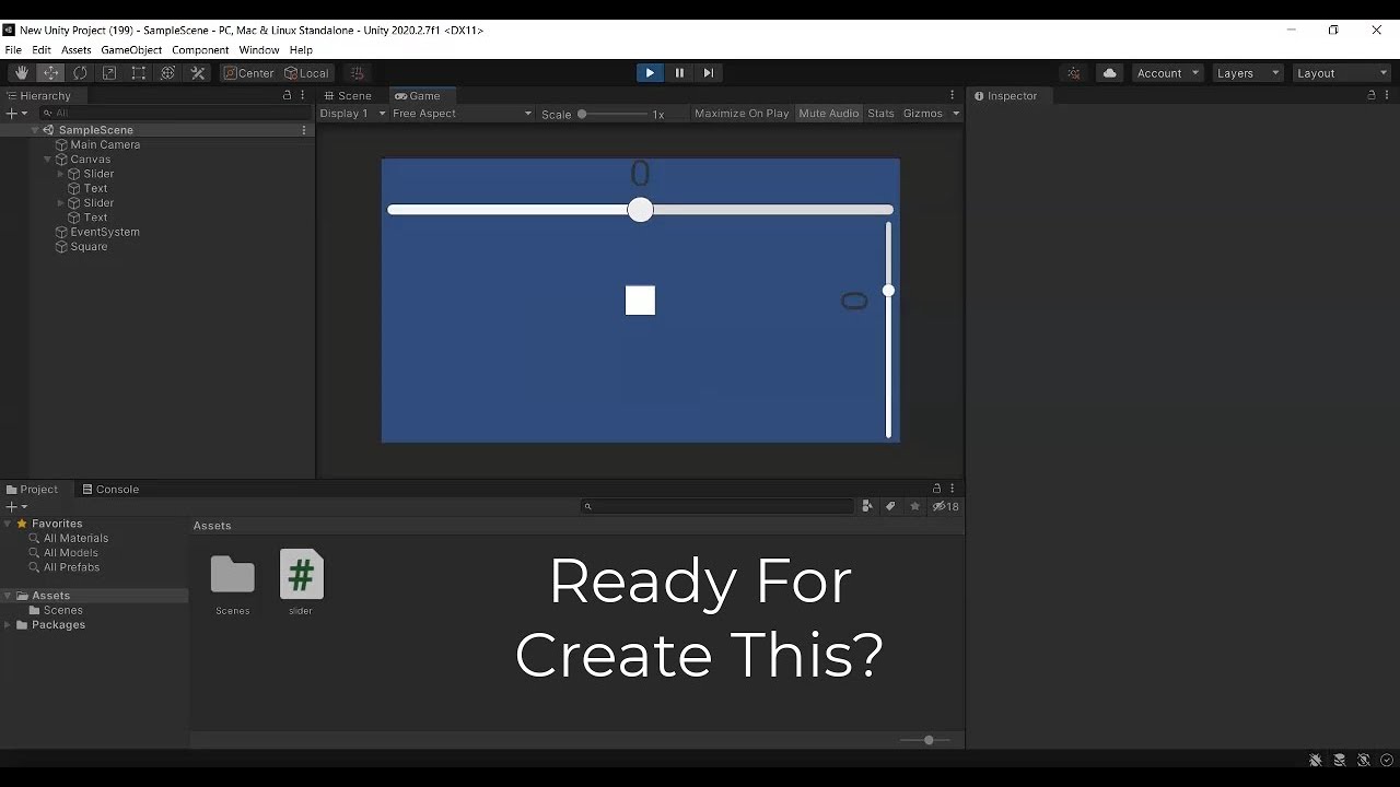 Slider in unity 2d c sharp youtube