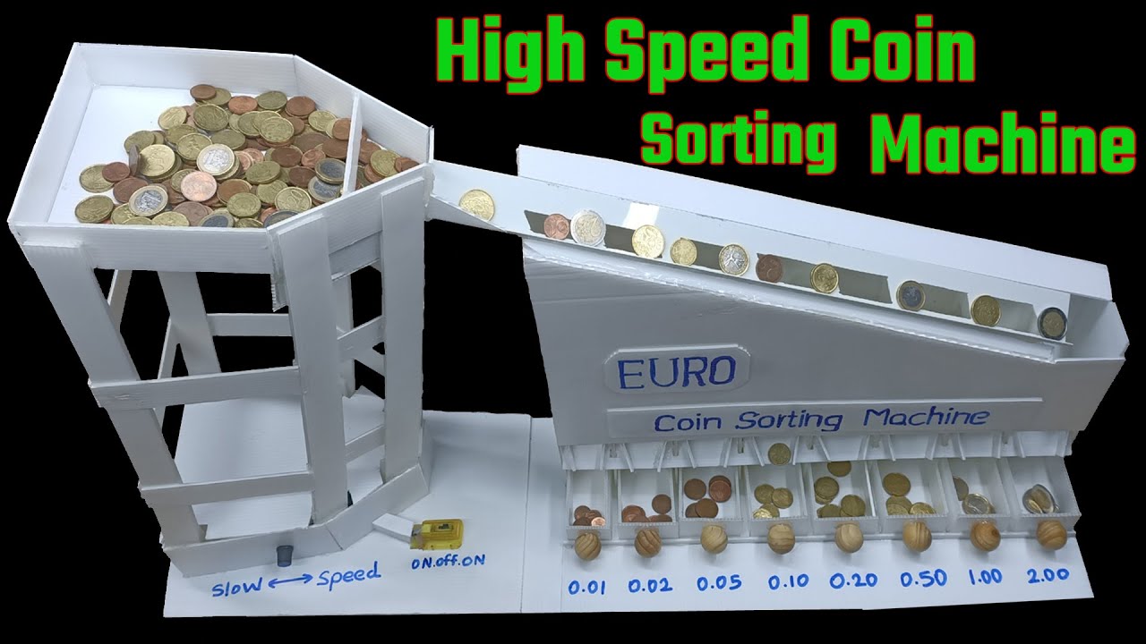 DIY Coin Sorting Machine from Cardboard, Electric Coin Sorter Machine, Coin Sorter Dispenser