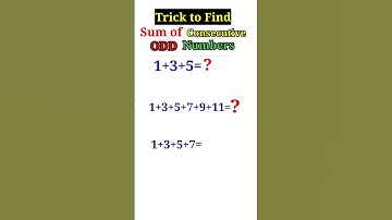 Sum of Consecutive Odd Numbers Trick🔥| Consecutive odd Numbers sum | #shorts #maths #trending #viral