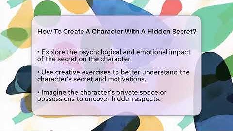 How To Create A Character With A Hidden Secret? - The Prose Path