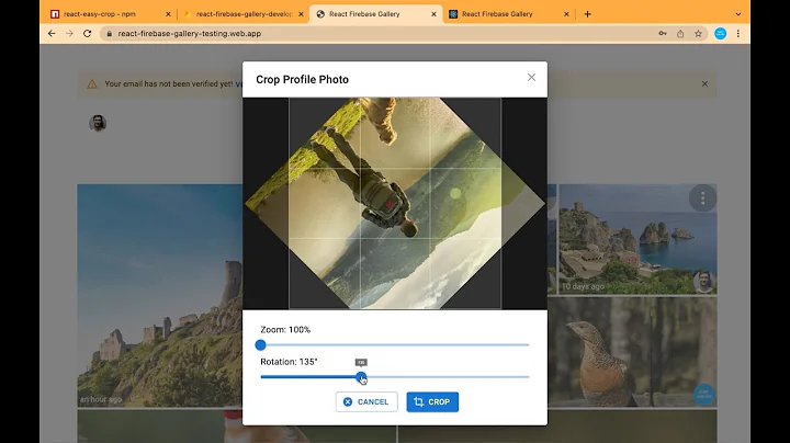 Crop, Zoom, Rotate and upload profile images in React using react-easy-crop and Firebase